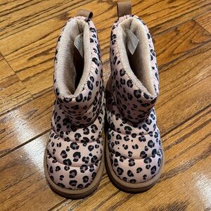 H&M Pink Leopard-Print Puffer Boots for Kids